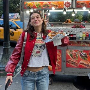 Vintage Red Bomber Jacket